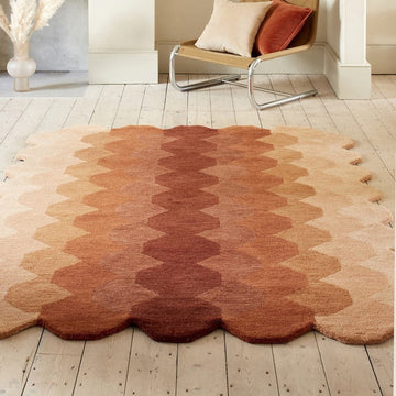 Hive Modern Geometric Hexagonal Ombre Gradient Hand-Woven Wool Low Profile Short Pile Rust/Beige/Terra/Brown Rug-Asiatic Carpets-Rug Love - The Most Loved Rug Store